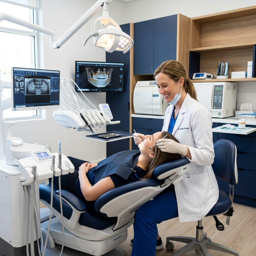 Odontólogo con paciente